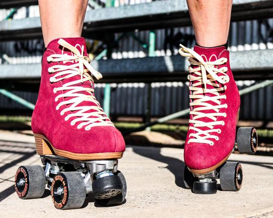 Red suede best sale roller skates